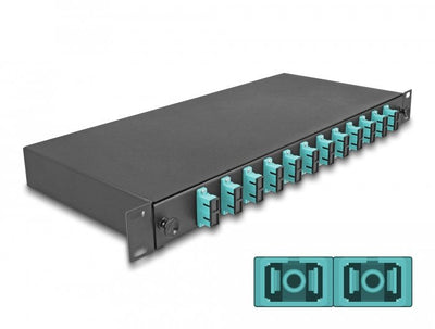 Delock 67007 Box Of Empalme Fibre Optic 19? 12 X Sc Duplex OM3 1U Completamente Montada Lista Empalmar — image 1