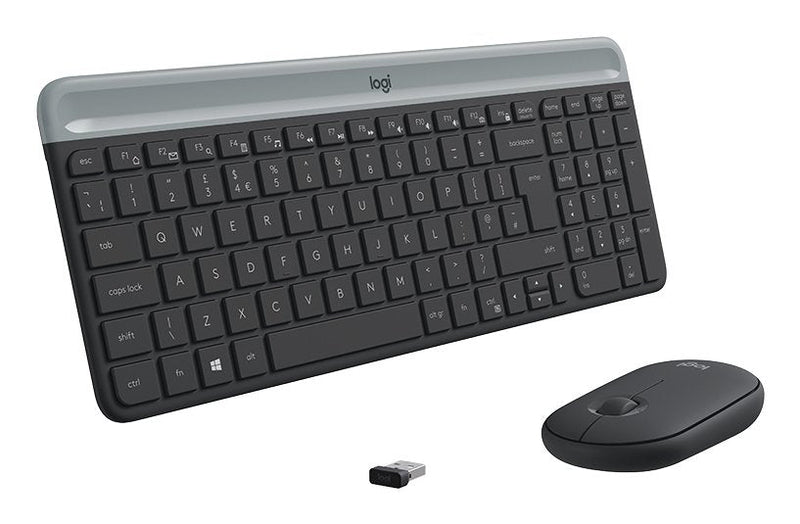 Logitech Keyboard English + Mouse MK470 Wireless QWERTY, Graphite