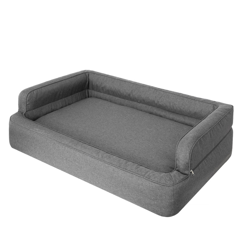 Mano Ergonomic Dog Bed with Removable Cover – Taupe, XXL