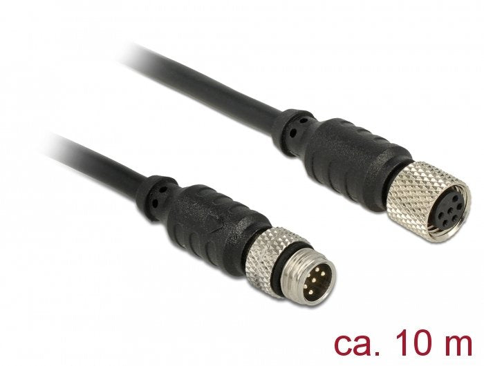 Delock M8 Sensor- Cable Alargador Actuador 6 Pin Connector Male a M8 6 Pin Connector Female Waterproof 10M