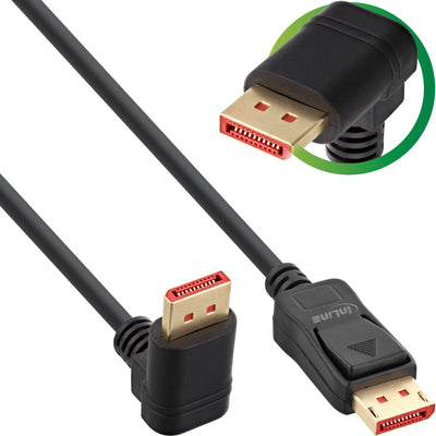 Inline Cable DisplayPort 1.4, 8K4K, Ángulo Hacia Abajo, Black/Gold 5M — image 1