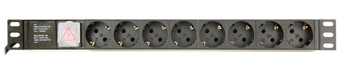 Gembird Power Strip 8 Schuko Sockets 1U 16A C14 Plug 3M Cable — image 1