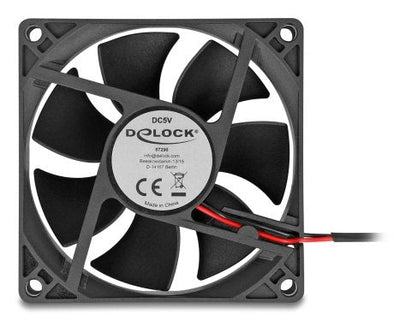 Delock Fan Axial 5V Dc, 80 X 80 X 25MM Black — image 1