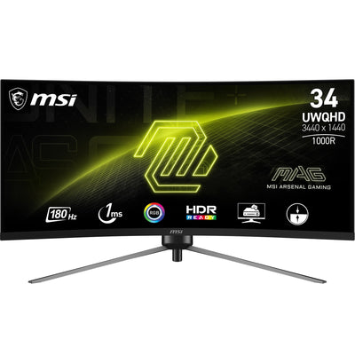 Msi Mag 345CQRDE, Monitor Gaming 86CM 34, Black Uwqhd, Va, Curved Ai-vision, Panel 180HZ 9S6-3DD14H-003 — image 1