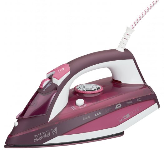Clatronic Straightener Ropa Steam Soleplate Ceramic 7 Funciones, 40 Boquillas Steam Thermostat Cable 360º Whit