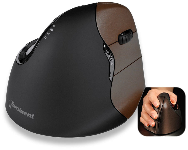 Evoluent VM4SW, Mouse USB Small Vertical Ergonómico, Diestros, Wireless