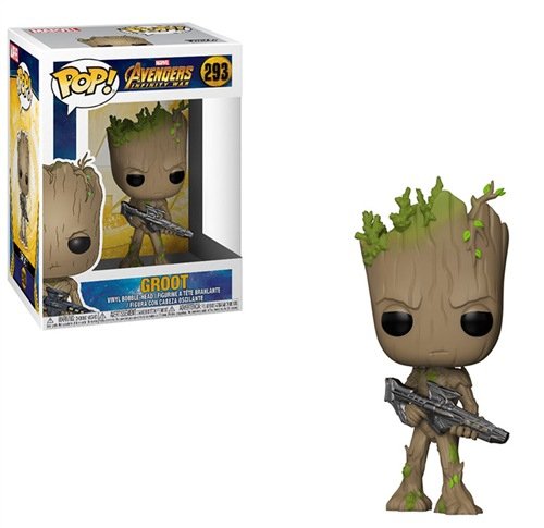 Figura Pop Marvel Avengers Infinity War Teen Groot Con Gun