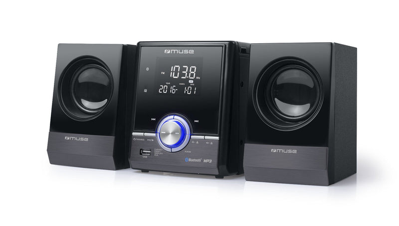 Muse Microcadena Cd MP3 Bluetooth USB Aux (M-38 Bt) Muse M-38 Bt, Home Audio Micro System, Black 1 Drives 10W,