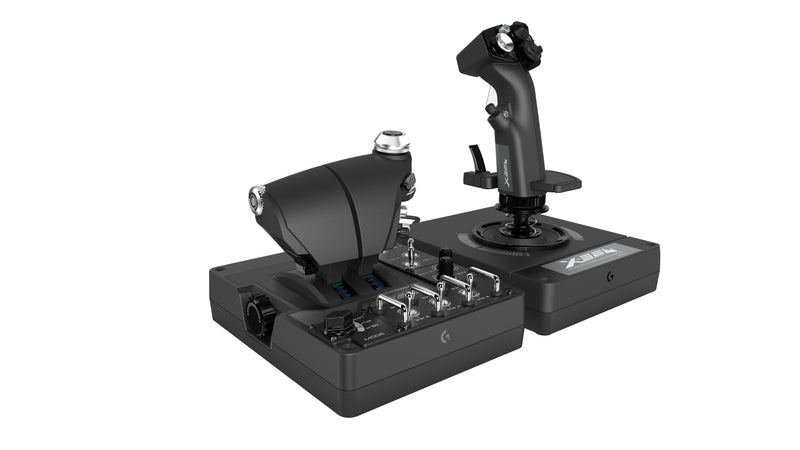 Logitech X56 Hotas Joystick + Acelerador USB - Iluminacion RGB - 31 Buttons Programables, 13 Ejes And 5 Select