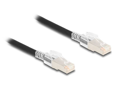 Delock 80258 Network Cable RJ45 CAT.6A S/FTP With Set Of Clips Security 5M, Black — image 1