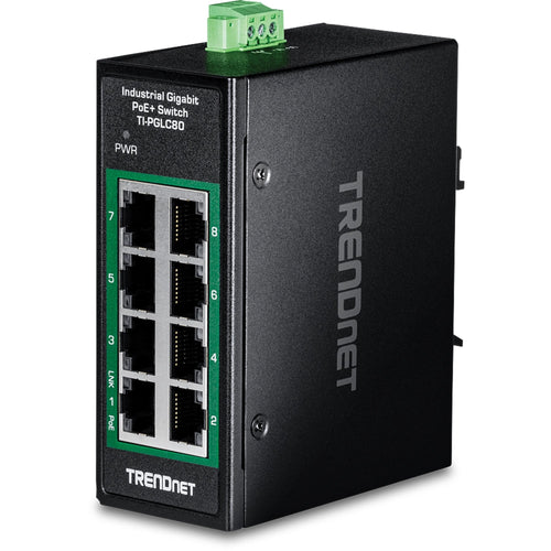 Trendnet TI-PGLC80 Switch No Administrado Gigabit Ethernet (10/100/1000) Energía Sobre Ethernet (PoE) Black — image 1