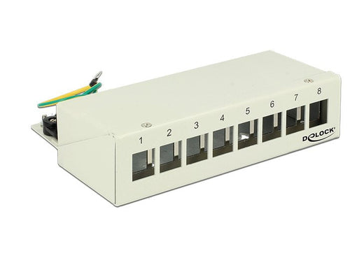 Delock 43336 Keystone Desktop Patch Panel 8 Port Grey — image 1
