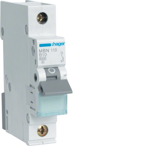Hager Switch Magnetotérmico MBN110 1POLOS 6KA B-10A 1M