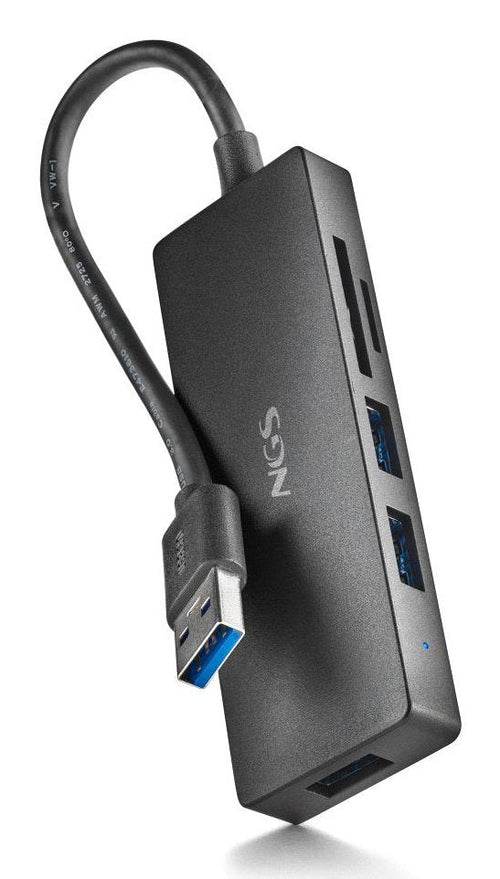 Ngs Hub USB 3.0 With Reader Card 5 Ports 5Gbps Cable 190MM — image 1