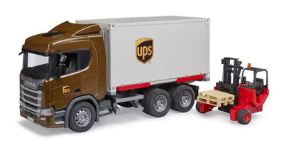 Bruder Camión Logístico UPS Scania Super 560R With Wheelbarrow Elevadora Transportable, 3582 — image 1