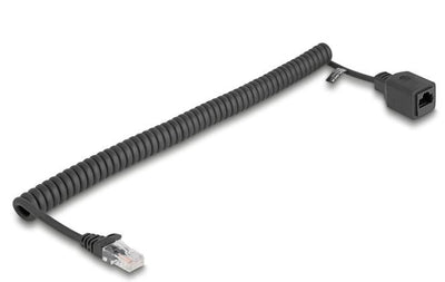 Delock RJ45 Cable Espiral Connector Male a Female CAT.5E UTP 1M Up To 3M Black — image 1