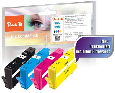 Peach 0F319477 Ink H934 H935 Black Cyan Magenta Yellow 4 Pieces — image 1