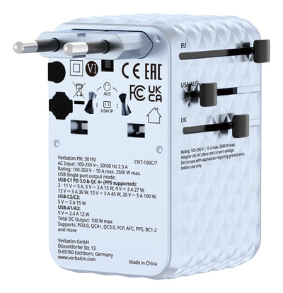 Verbatim 30192 Charger Dispositivo Mobile Phone Universal Blue Power Alterna Charging Fast Indoor — image 1