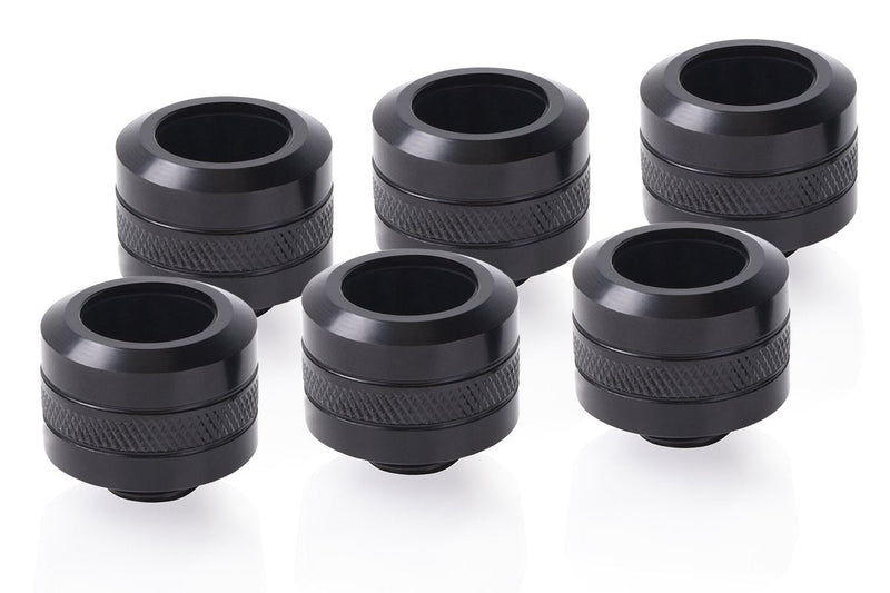 Alphacool Eiszapfen Pro 16MM Hardtube Racor G1/4 - Deep Black Sixpack,