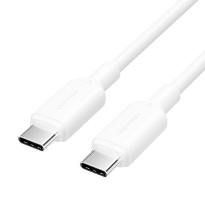 Vention USB Cable 2.0 Type-c 3A Trcwh USB Type-c Male USB Type-c Male Up To 60W 480Mbps 2M White