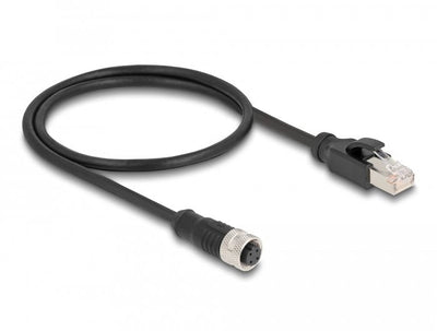 Delock Network Cable M12 D-kodiert 4 Pin Female a RJ45 Male 50CM — image 1
