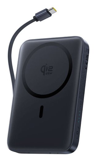 Picogo AM61 QI2.2 Magnetic Power Bank With Built-in Cable 10000MAH 45W Cosmic Black — image 1