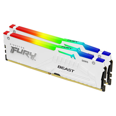 Kingston Fury Memory 32GB DDR5 6000 2X 16GB Kit Dual, White KF560C36BWE2AK2-32, Fury Beast Rgb, Intel Xmp KF56 — image 1