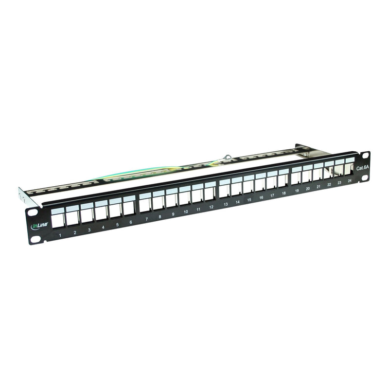 Inline Patch Panel Blank 19 24 Ports 1U Black