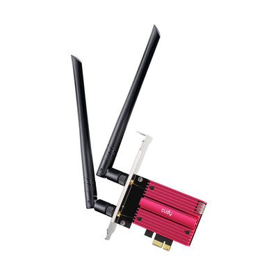 Cudy Adapter Network PCIE Tribanda Wi-Fi 7 BE9300 - Bluetooth 5.4 - Disipador Thermal - Black/Red — image 1