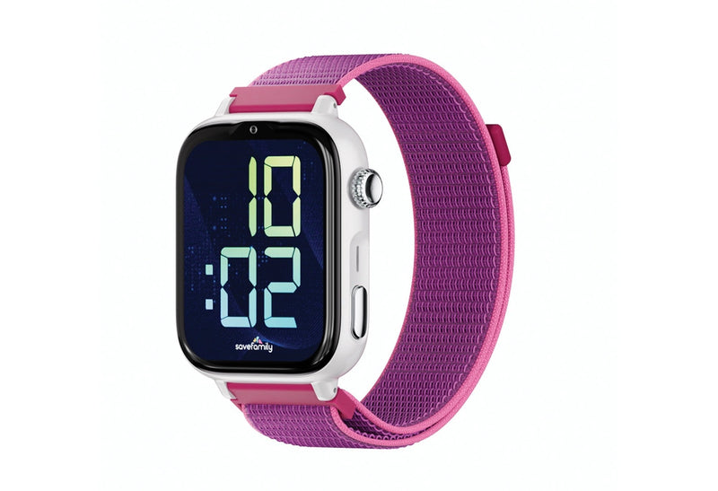Savefamily Watch Smart Kids Savewatch Plus 2 - Screen Amoled - Housing White - Strap Fabric Frambuesa