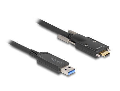 Delock 83200 Cable Óptico Activo USB 10Gbps-a Male USB Type-c™ Male With Screws Laterales 5M — image 1