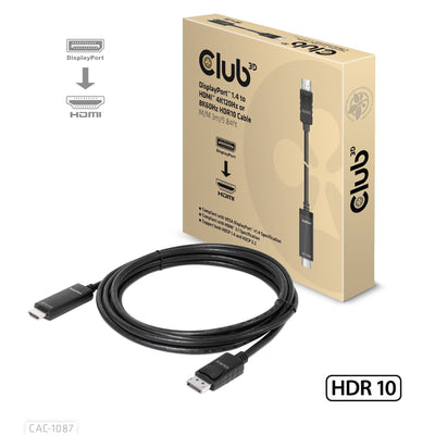 Cable CLUB3D DisplayPort 1.4 HDMI Hdr 8K60HZ Activo 3M — image 1