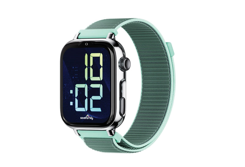 Savefamily Watch Smart Kids Savewatch Plus 2 - Screen Amoled - Housing Plateada - Strap Fabric Ocean