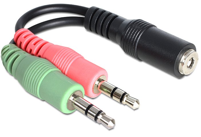 Delock Adapter Jack 3,5MM 4PIN - 2X 3,5MM Jack