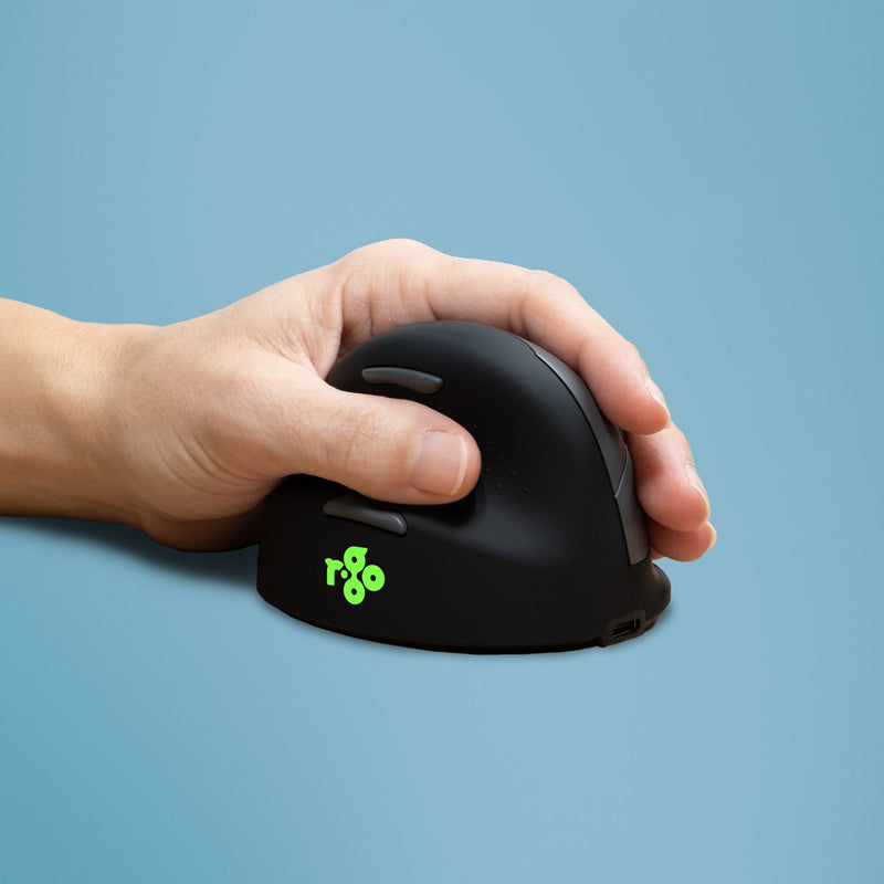 Mouse R-go He Ergonómico Izquierdo Wireless Large Black / Silver