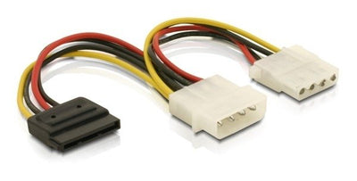 Delock Cable Power 4-PIN To SATA 15-PIN + 4-PIN 10CM — image 1
