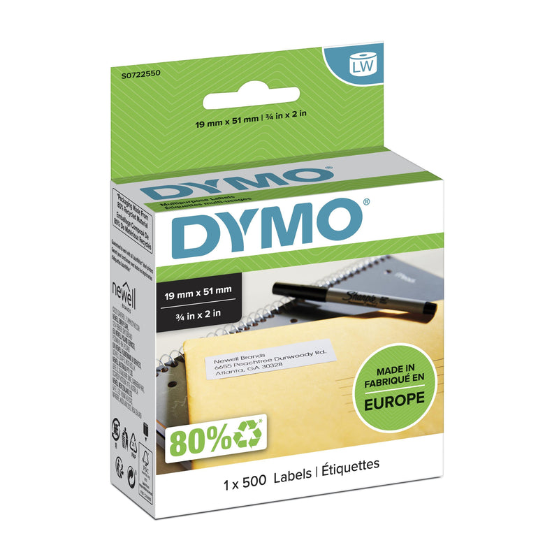 Dymo Tape Labels Multifunción White 19X51MM (500 Páginas) Rotuladora Labelwriter