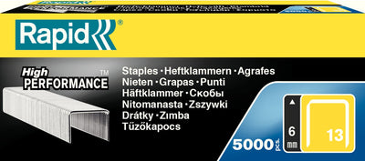 Rapid Box Of 5000 Staples Nº13 - Alambre Duro High Yield - Patilla 6MM — image 1