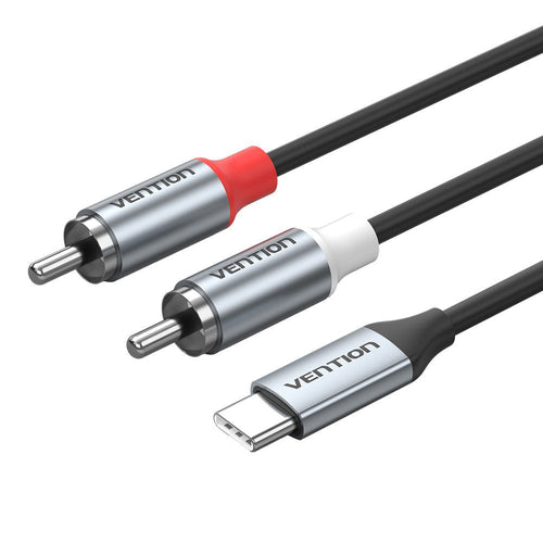 Vention Cable Dac Audio - Length 1M - 2XRCA - USB-C - Chaqueta Tpe - Housing Aluminium - Grey — image 1