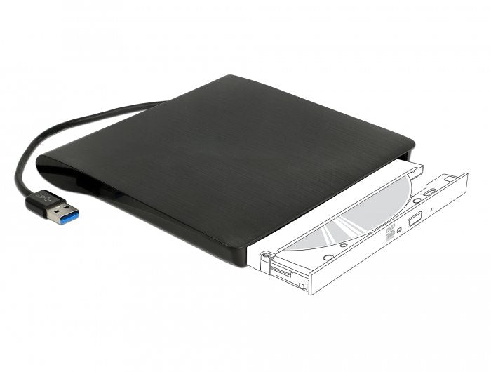 Delock External Enclosure Unit Ultra Slim SATA 5.25?, 9,5MM a USB Tipo-a Male
