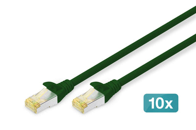 CAT.6A S/FTP Patch CORD10P Awg Cabl 26/7 3M 10 Pieces Green — image 1