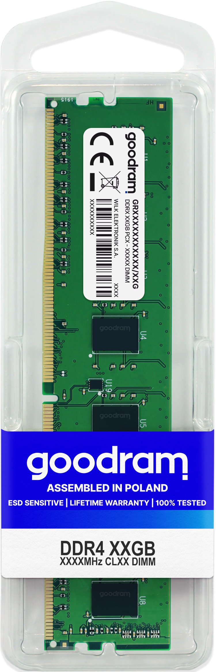 Goodram Memory DDR4 16GB PC2666 Retail CL19 GR2666D464L19/16G