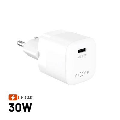 Fixed Mini USB-C GaN Charger 30W, White — image 1