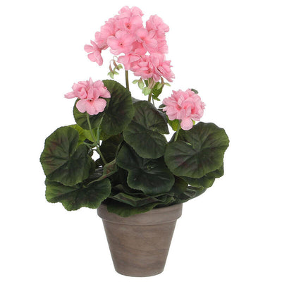 Geranio Pink Pvc With Plant Pot Grey — image 1