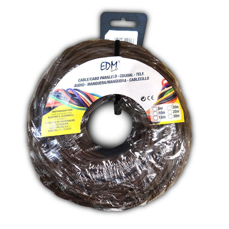 Paralelo Textil Trenzado 2X1MM Brown 5M