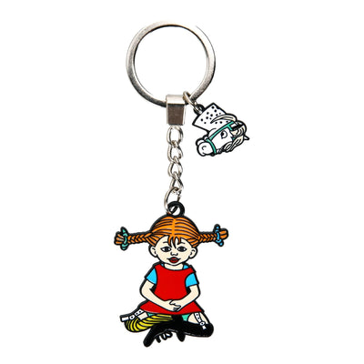 Pippi Longstock Metal Key Ring - Pippi Sitting