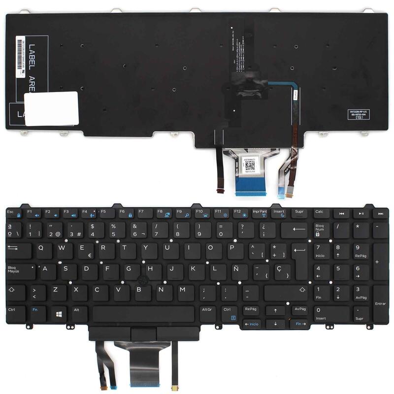 Keyboard Spanish Compatible Laptop Dell Latitude E5450 E5470 P48G P63G New Retroiluminado And With Pointstick